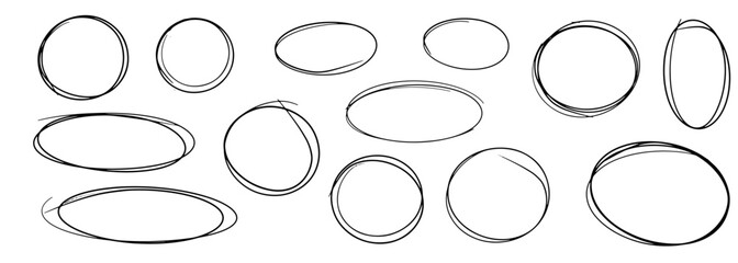 Leinwandbilder - Hand drawn cartoon circle line vector illustration doodle sketch style for concept design.