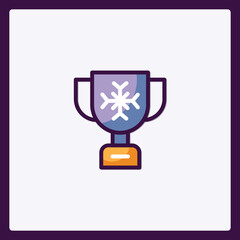 Poster - Winter championship trophy icon, showcasing seasonal sports and achievements