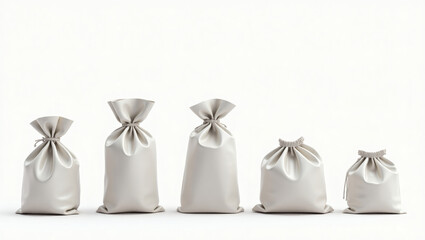 Poster - a row of five closed money bags arranged in descending order