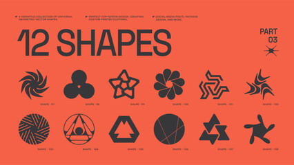 Wall Mural - universal trendy geometric shapes set , bright bold elements composition. design forms perfect for p