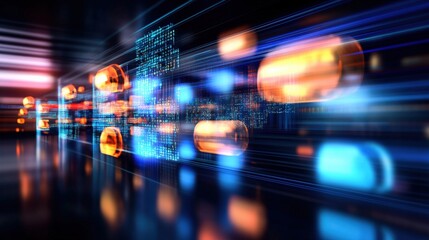 Poster - dynamic digital transformation of healthcare technology virtual space abstract visual futuristic env