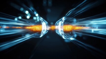 Poster - Dynamic energy flow visualization abstract environment digital art futuristic concept high-tech perspective