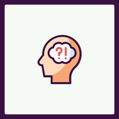 Poster - Conceptual icon illustration showcasing problem solving and confusion state
