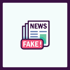 Poster - Iconic depiction showcasing fake news and information manipulation concept