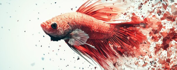 Leinwandbilder - Dynamic goldfish breaking free abstract art studio minimalist close-up freedom concept