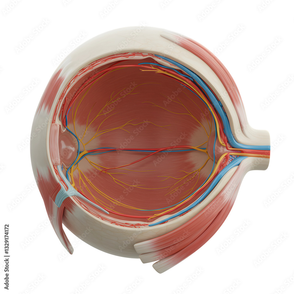 3D Medical Visualization of the Human Eye Structure on Transparent ...