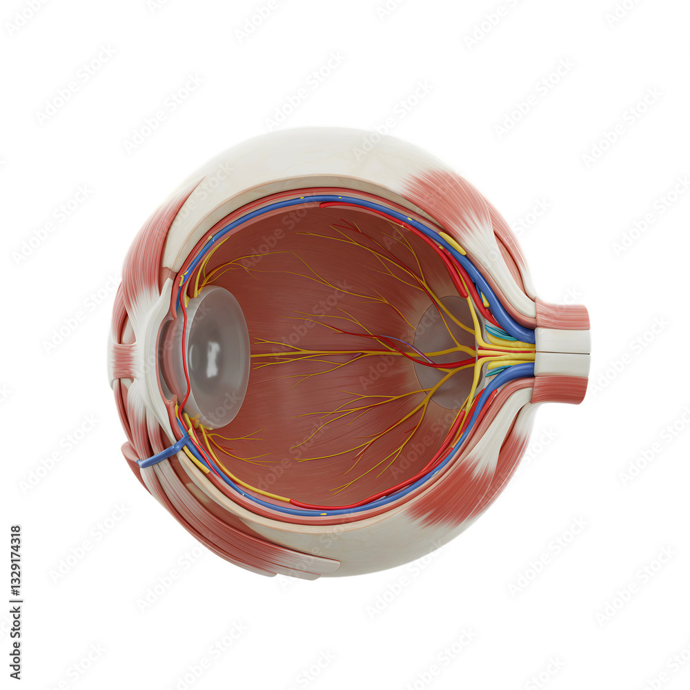 3D Medical Visualization of the Human Eye Structure on Transparent ...