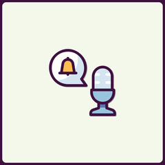 Poster - Podcast Notification Alert: Illustration of Microphone and Ringing Bell