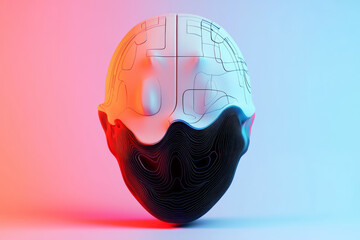 Fototapete - a 3d model of a human head with a face made out of a grid