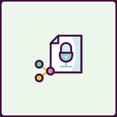 Poster - Podcast File Sharing Connectivity Abstract Icon Representation Concept