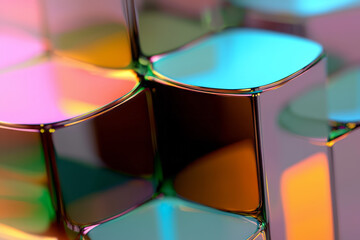 Fototapete - a close up of a bunch of colorful glass