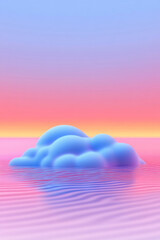 Leinwandbilder - a blue cloud floating in the ocean at sunset