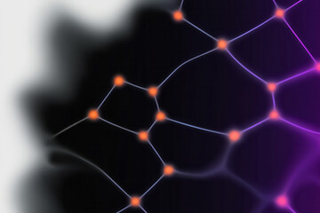 Aufkleber - a purple and orange background with a black background