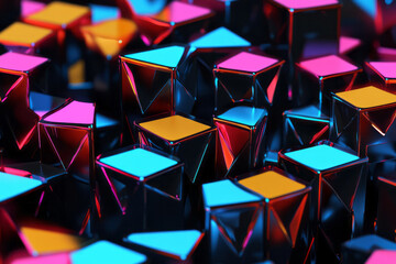 Fototapete - a lot of colorful cubes