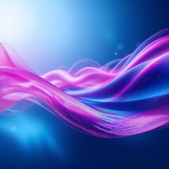 Wall Mural - close up, abstract background of modern tech gradient waves in blue and pink hues, technology, moder