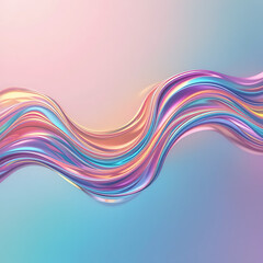 Wall Mural - close up, an iridescent fluid abstract image with vibrant colors in a smooth, flowing style on a sof