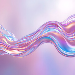 Wall Mural - close up, an iridescent fluid abstract image with vibrant colors in a smooth, flowing style on a sof