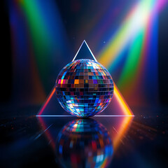 Wall Mural - close up, blurred rainbow refraction overlay effect. light lens prism effect on black background. co