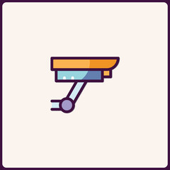 Poster - Stylized security camera icon design, minimalist surveillance vector graphic