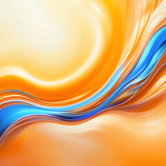 Wall Mural - close up, bright speed abstract orange swoosh border certificate. liquid fluid yellow abstract backg