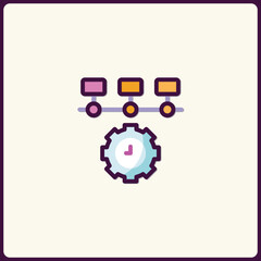 Poster - Streamlined workflow process with synchronized timing mechanism visual icon