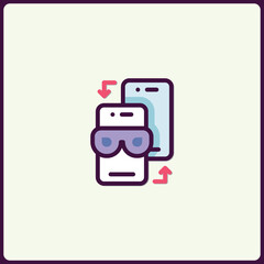 Poster - Abstract representation of data transfer between devices, minimal design