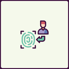 Poster - User identification via biometric data transfer concept illustration icon