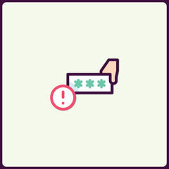 Poster - Incorrect Password Entry Attempt Alert Illustration Graphic Icon Style
