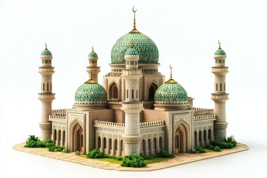 3D Eid Mubarak Poster Isolated and White Background