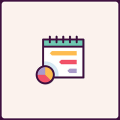 Poster - Data driven schedule icon illustration with growth chart information