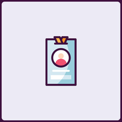 Poster - Stylized ID Badge Icon Depicting Corporate Identification and Authorization