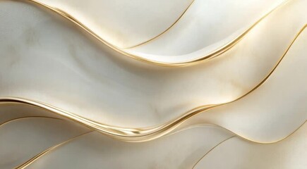 Poster - Elegant Wallpaper Design Showcasing Smooth Flowing Lines in Soft Neutral Tones Perfect for Contemporary Business Settings