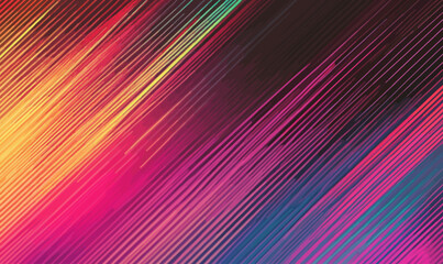 Poster - Vibrant Neon Stripe Banner with Digital Chat Technology Background