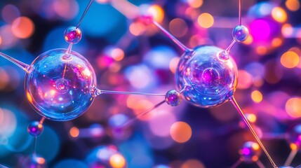 photons as both particles and waves, glowing in vibrant colors