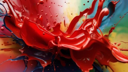 Poster - Creative Explosion of Vibrant Paint Colors in a Business Setting Enhances the Workspace Atmosphere With Dynamic Visuals