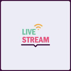 Poster - Vibrant livestream icon design for social media and broadcasting promotion