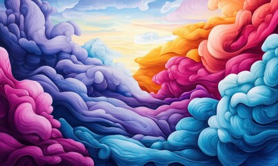 Poster - A swirling symphony of colors creates a mesmerizing abstract gradient with fluid, dynamic movements.