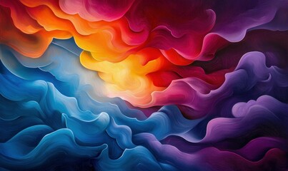 Poster - Colorful abstract swirls create a vibrant and dynamic background with fluid, curved forms.