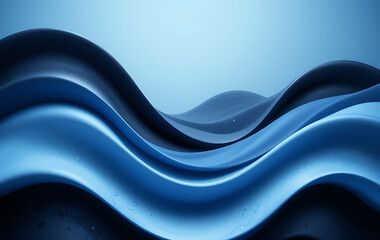 Wall Mural - close up, abstract blue wavy gradient background with grain and noise texture for header poster bann