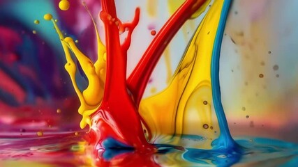 Poster - Creative Color Splash Artwork Showcases Vivid Hues on a Vibrant Background in a Business Setting, Inspiring Artistic Expression and Innovation