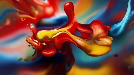 Poster - Vibrant Abstract Shapes Create a Lively Atmosphere for Business Spaces With Colorful Wallpaper Design