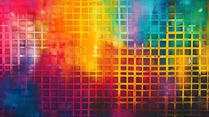 Poster - Abstract colorful background with a grid pattern.