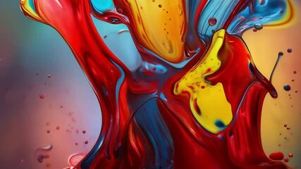 Poster - Colorful Liquid Splashes Create Dynamic Patterns in a Vibrant Business Setting