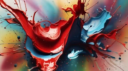 Poster - Vibrant Splash of Colors Enhances Creative Workspace With Dynamic Wallpaper