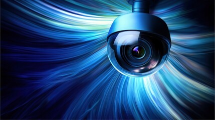 Poster - Artistic camera with motion blur effect capturing dynamic movement and emphasizing action in scene