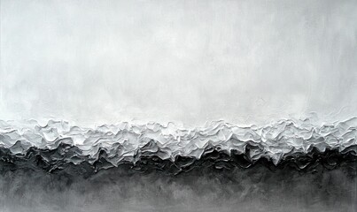 Poster - Dramatic black and white abstract painting featuring rich texture and a captivating, contemporary design.