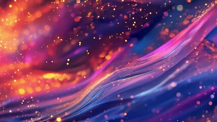Poster - Vibrant Abstract Wallpaper Design Featuring Colorful Waves and Shimmering Effects Suitable for Business Environments