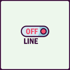Poster - Illustrative symbol indicating offline status with clean design elements