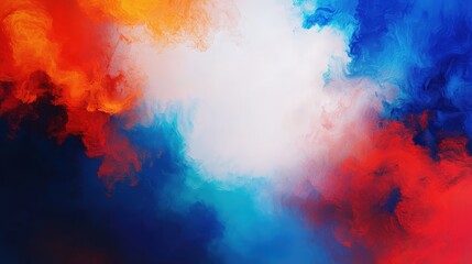 Poster - abstract colorful smoke with multiple hues that spread from the center creating an artistic display