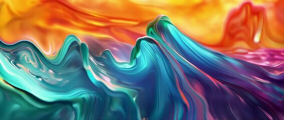 Poster - Colorful Abstract Wallpaper Set in a Vibrant Business Environment Showcasing Waves of Artistic Design That Promotes Creativity and Inspiration